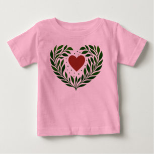 Camiseta De Bebé Corazón y Ramas