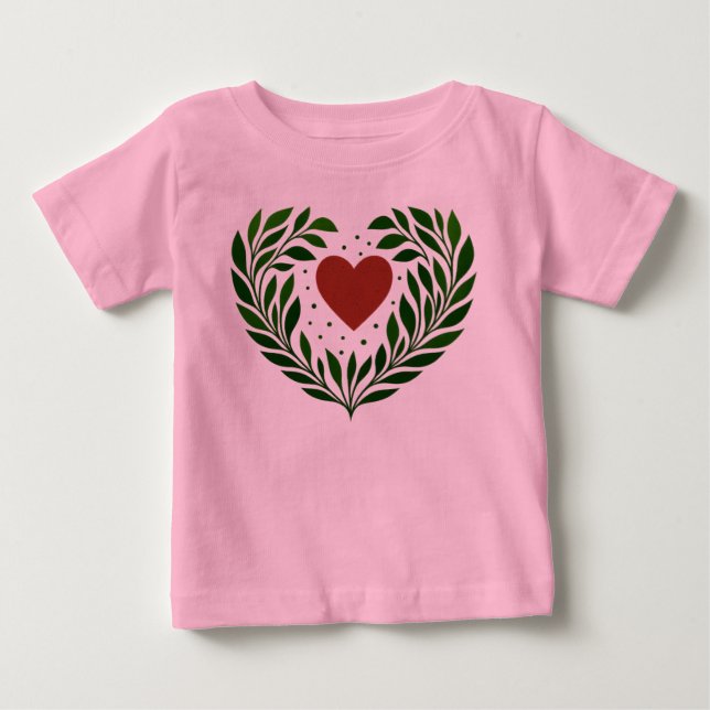Camiseta De Bebé Corazón y Ramas (Anverso)