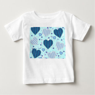 Camiseta De Bebé Corazones Azules y Morados