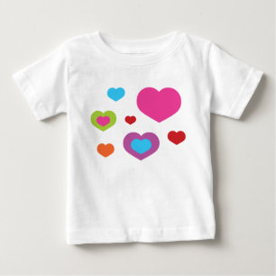 Camiseta De Bebé Corazones coloridos