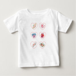 Camiseta De Bebé Corazones con flores