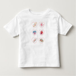 Camiseta De Bebé Corazones con flores