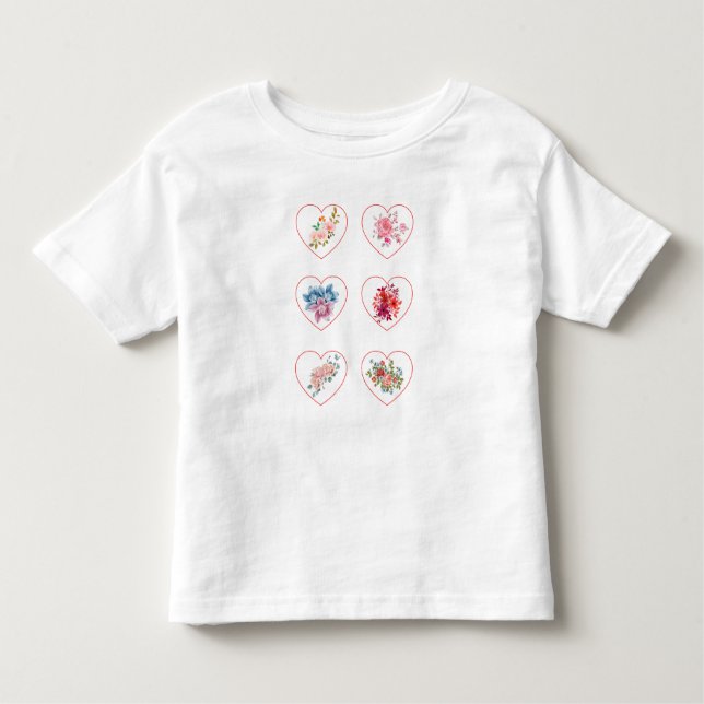 Camiseta De Bebé Corazones con flores (Anverso)