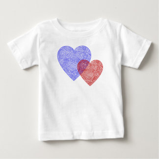 Camiseta De Bebé Corazones con Impresión de Garabatos Patrióticos