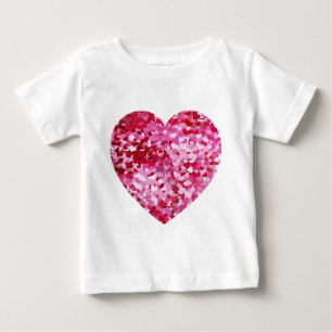 Camiseta De Bebé Corazones confetti rosadas
