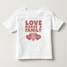 Camiseta De Bebé Corazones de adopción "El amor hace una familia" N