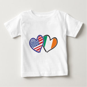 Camiseta De Bebé Corazones De Amor Patriótico De Estados Unidos E I