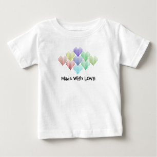 Camiseta De Bebé Corazones de arcoiris agudos