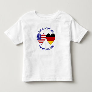 Camiseta De Bebé Corazones de bandera alemana estadounidense patrim