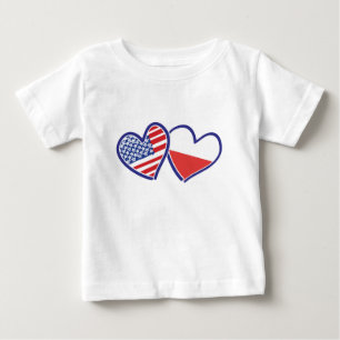 CAMISETA DE BEBÉ CORAZONES DE BANDERA-ESTADOUNIDENSE