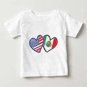 Camiseta De Bebé Corazones de bandera patriótica de Estados Unidos