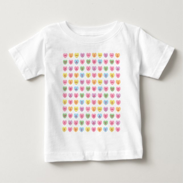 Camiseta De Bebé Corazones de caramelo personalizados divertidos y  (Anverso)