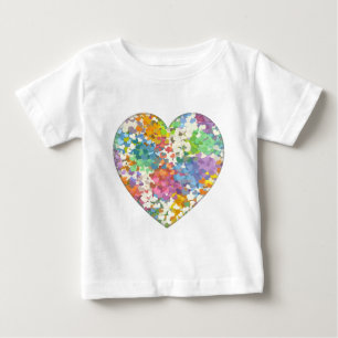 Camiseta De Bebé Corazones de Confeti Pastel