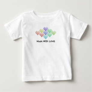 Camiseta De Bebé Corazones del arco iris, camiseta del bebé
