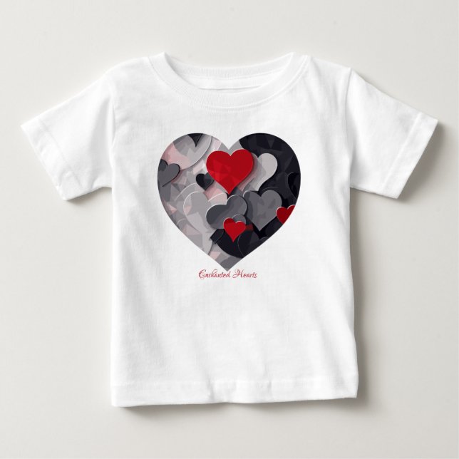 Camiseta De Bebé Corazones encantados (Anverso)