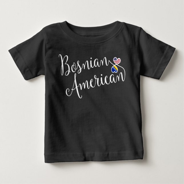 Camiseta De Bebé Corazones entrelazados bosnio-estadounidenses (Anverso)