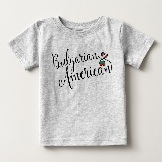 Camiseta De Bebé Corazones entrelazados búlgaro-estadounidenses cam (Anverso)