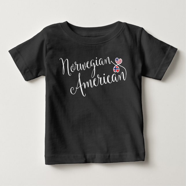Camiseta De Bebé Corazones entrelazados noruegos (Anverso)