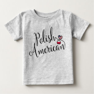 Camiseta De Bebé Corazones entrelazados polaco-norteamericano