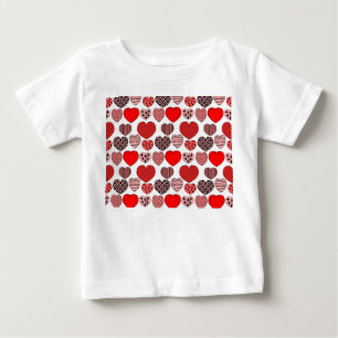 Camiseta De Bebé Corazones repetitivos