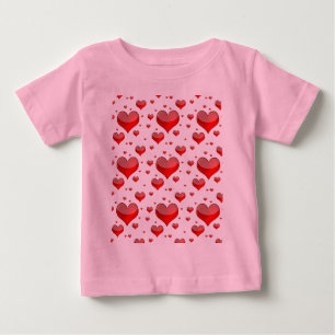 Camiseta De Bebé Corazones rojos caídos (¡Usted elige el color de f