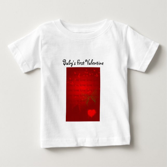 Camiseta De Bebé Corazones rojos de San Valentín (Anverso)
