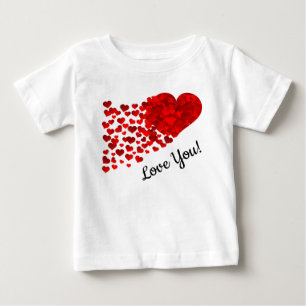 Camiseta De Bebé Corazones Rojos Te Aman