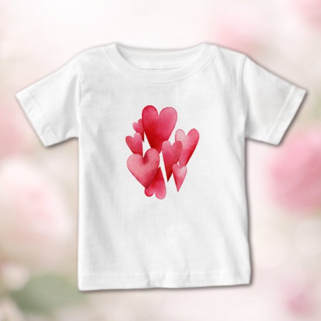 Camiseta De Bebé Corazones Rosas Ansiosos (Subido por el creador)