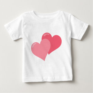 Camiseta De Bebé Corazones rosas gemelas