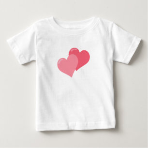 Camiseta De Bebé Corazones rosas gemelas