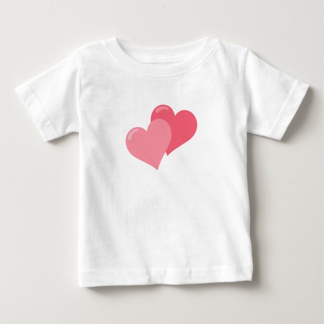 Camiseta De Bebé Corazones rosas gemelas (Anverso)
