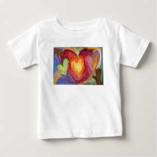 Camiseta De Bebé Corazones y manos adoran la diversidad Personaliza