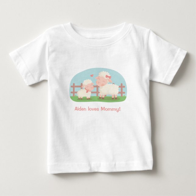 Camiseta De Bebé Corderito y Mamá (Anverso)