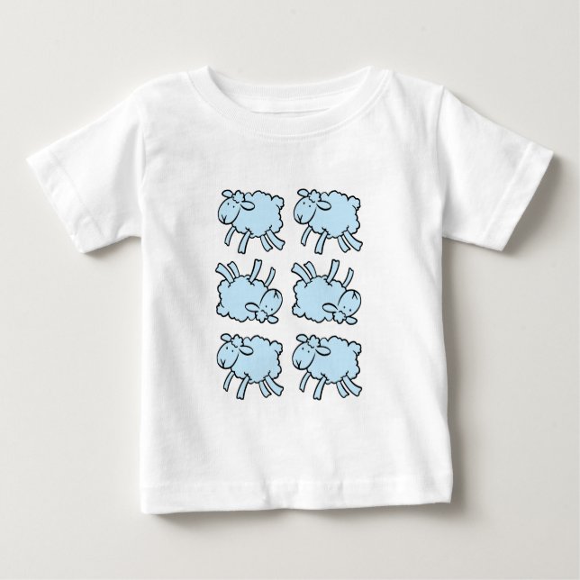 Camiseta De Bebé Cordero azul pequeño (Anverso)