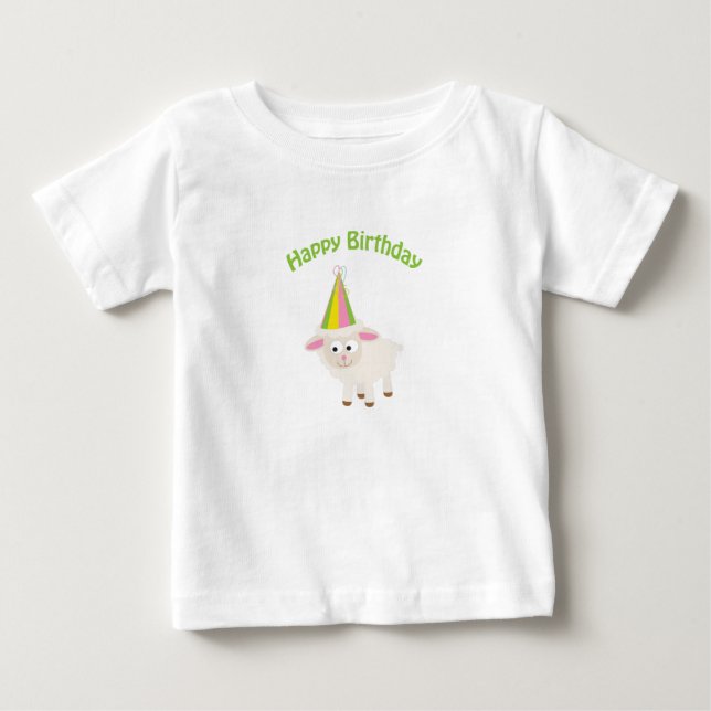 Camiseta De Bebé Cordero de cumpleaños feliz (Anverso)