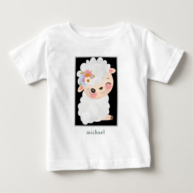 Camiseta De Bebé Cordero para bebés personalizado (Anverso)