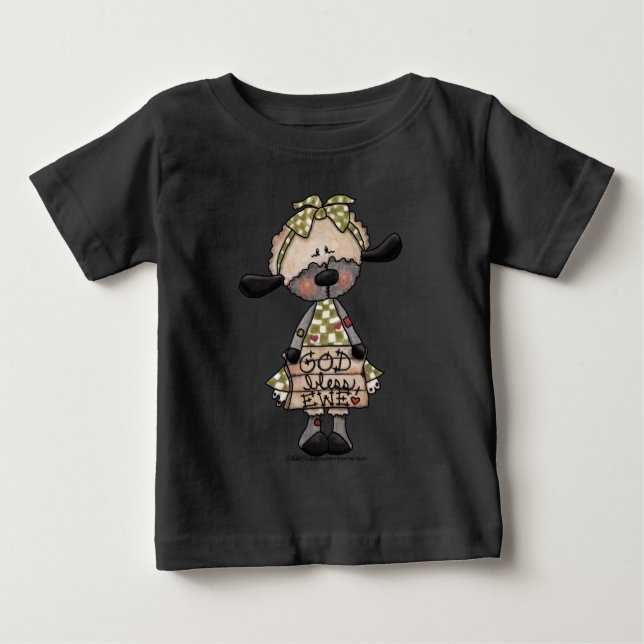 Camiseta De Bebé Cordero primitivo-Dios bendiga a Ewe (Anverso)