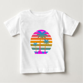 CAMISETA DE BEBÉ COREY TIGER RETRO PUESTA DE SOL PALMERAS