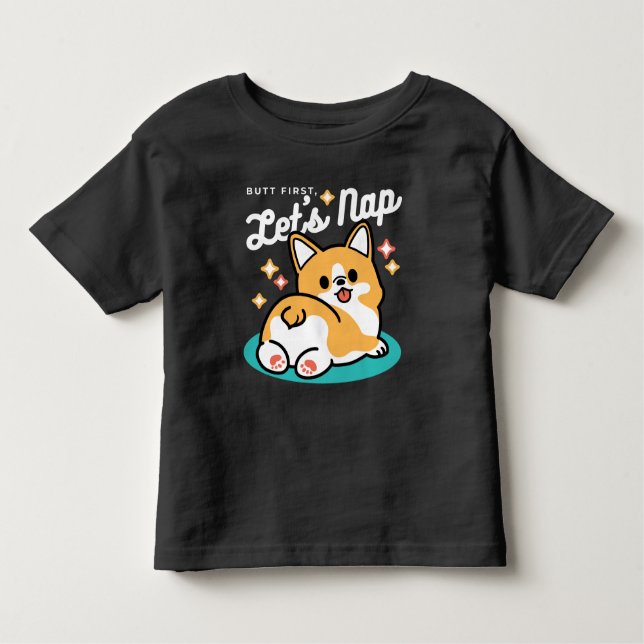 Camiseta De Bebé Corgi Butt y Nap Vibes - Perro durmiente suave (Anverso)