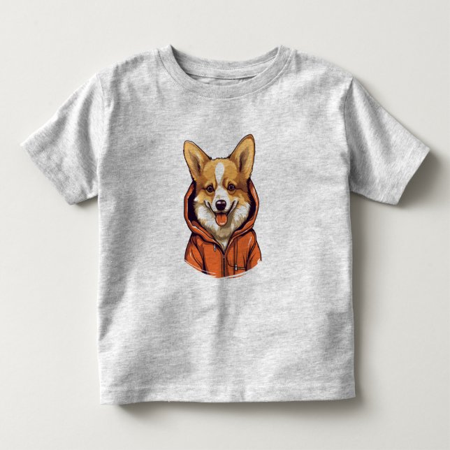 Camiseta De Bebé Corgi Divertido con Sudadera (Anverso)