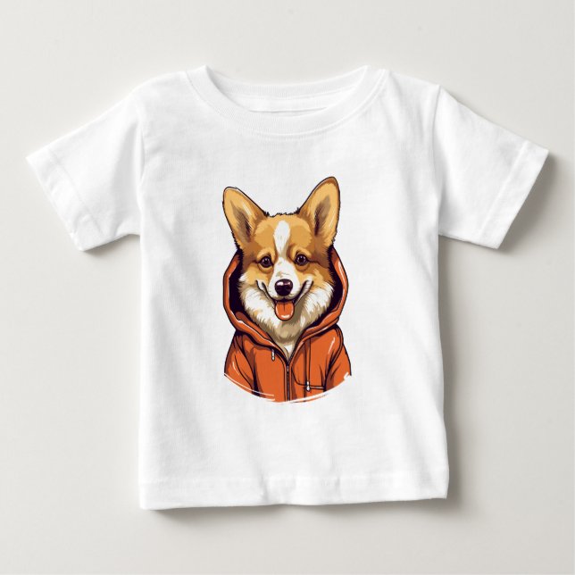 Camiseta De Bebé Corgi Divertido con Sudadera (Anverso)