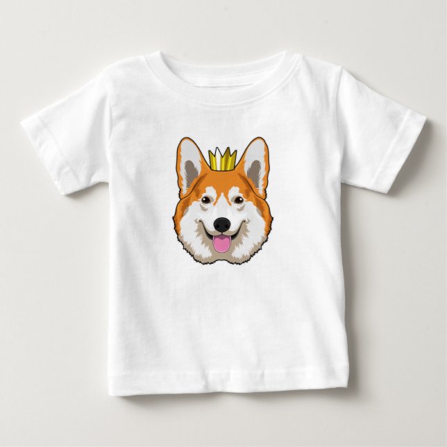 Camiseta De Bebé Corgi galés con corona (Anverso)