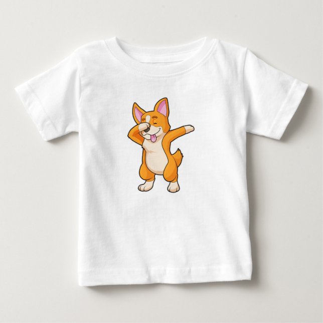 Camiseta De Bebé Corgi galés en Hip Hop Dance Dab (Anverso)