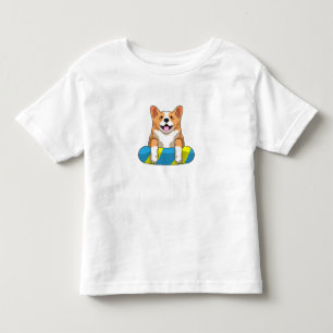 Camiseta De Bebé Corgi galés en Natación con Pizarra