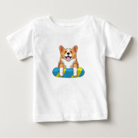 Corgi galés en Natación con Pizarra