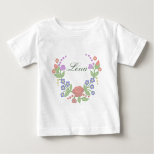 Camiseta De Bebé Corona de flor personalizada