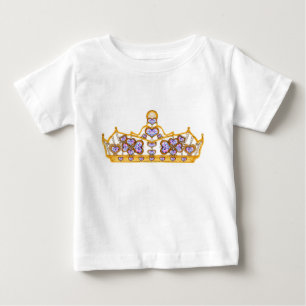 Camiseta De Bebé corona de oro de diamantes en forma de corazón