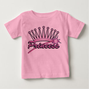 Camiseta De Bebé Corona de princesas rosadas