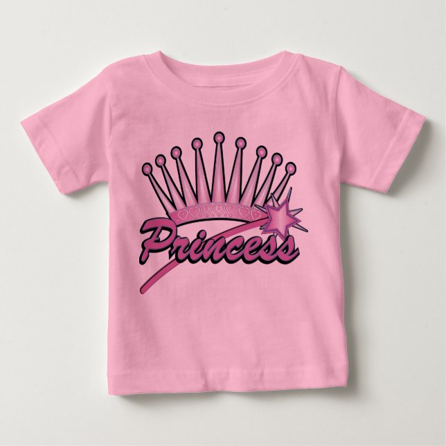 Camiseta De Bebé Corona de princesas rosadas (Anverso)