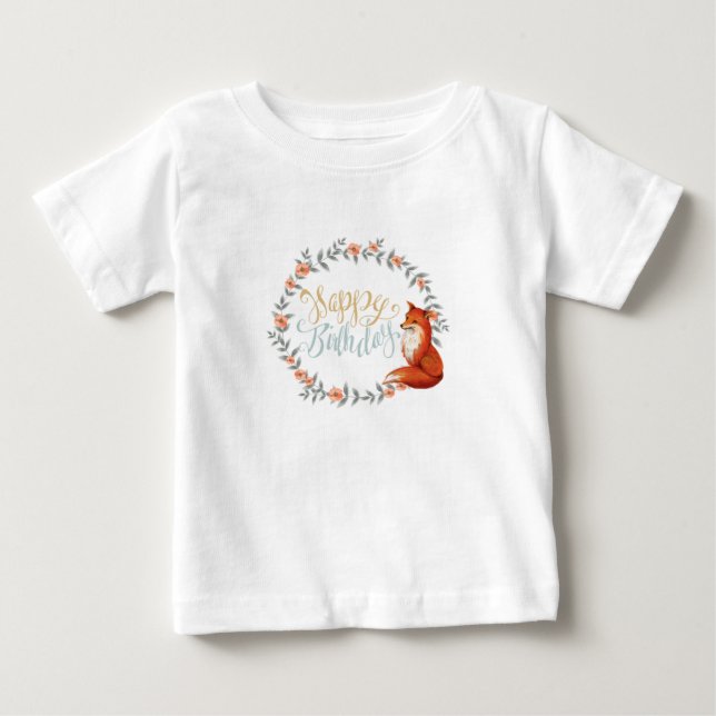 Camiseta De Bebé Corona de zorro de cumpleaños (Anverso)